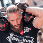 male crossfit athlete kettlebell swing