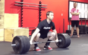 Ben Smith performing a 1RM Snatch at 300lbs