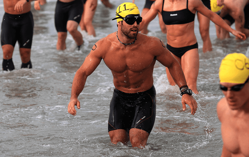 The open water swimming training pays off for Froning