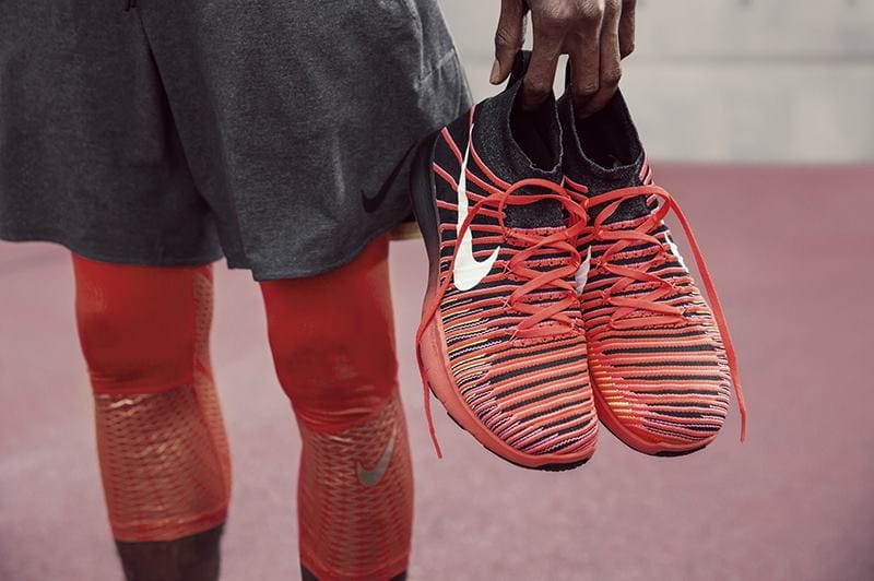 Nike free train force flyknit in red