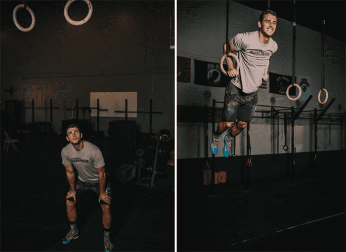 Ring Muscle Ups, vorher und nachher