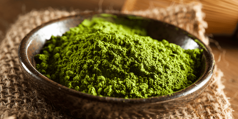 Superfoods Matcha tea powder in a bowl