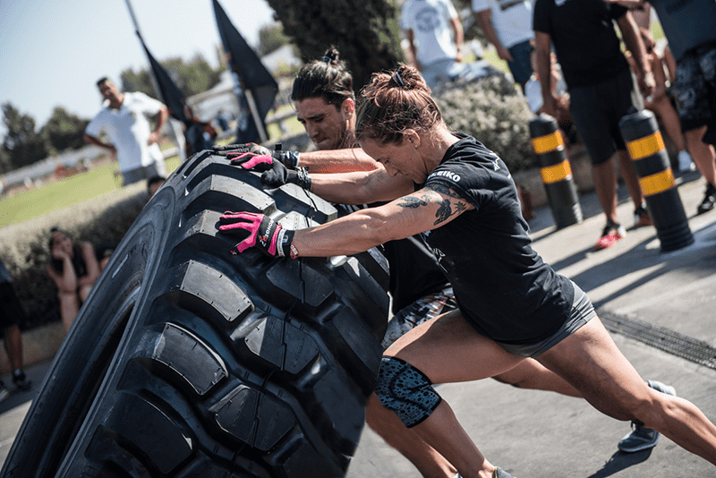 conditioning tire flip workout crossfit