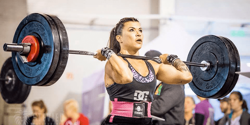 Crossfit Frauen Clean Barbell Olympisches Gewichtheben Amrap