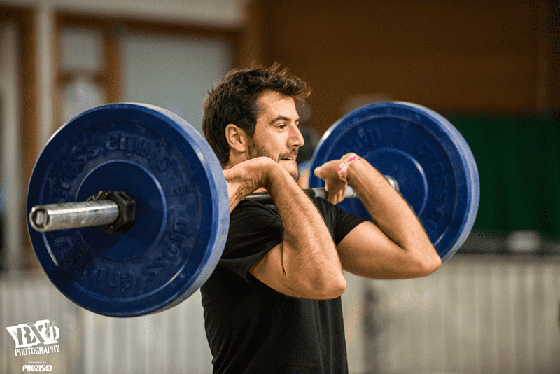 crossfit athlete male barbell clean