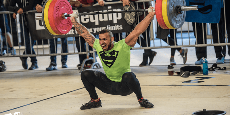 Snatch olympic lifting technique crossfit male athlete