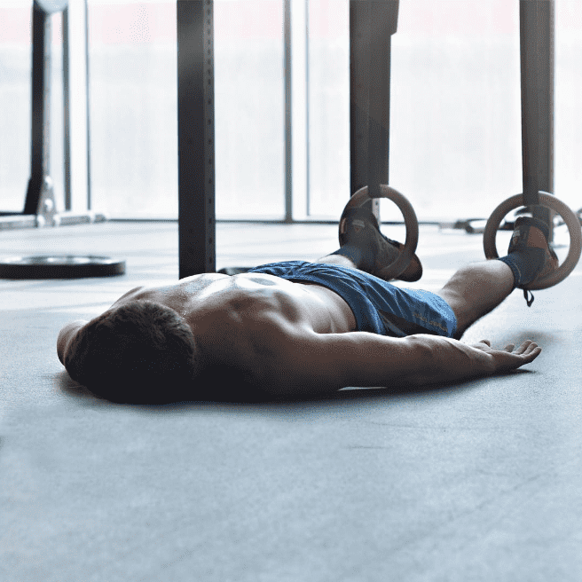 exhausted male crossfit athlete