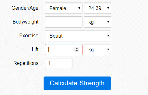 strength standard calculator