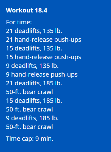 CrossFit Open Workout 18.4 