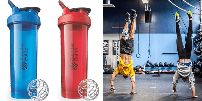 Workout Shaker Bottle Life Happens, Crossfit Helps, Stainless Blender Bottle