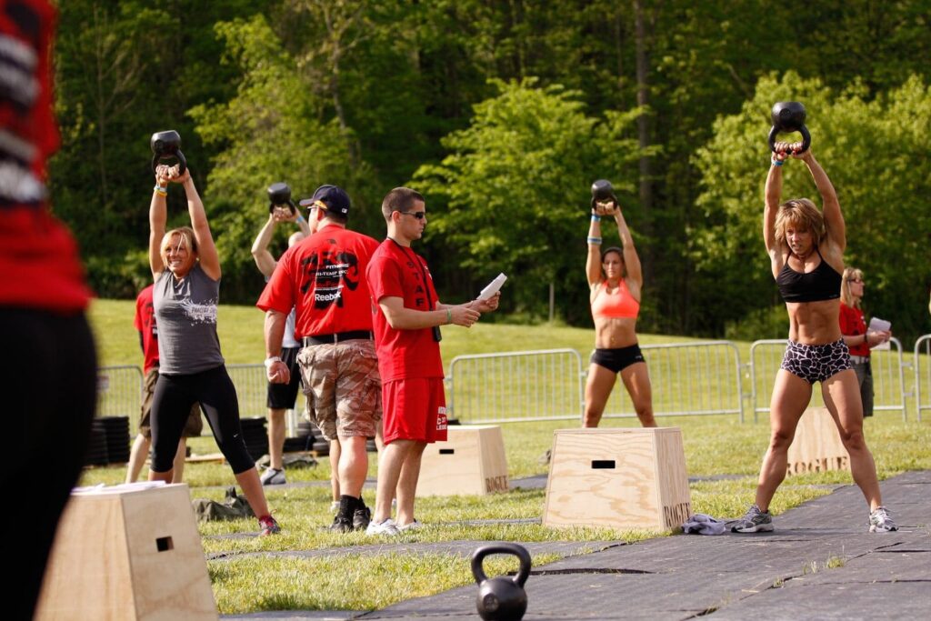 Kettlebell Swings during CrossFit kettlebell workout