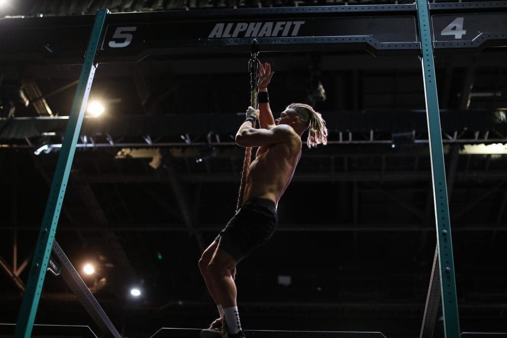 James Newbury rope climbs.