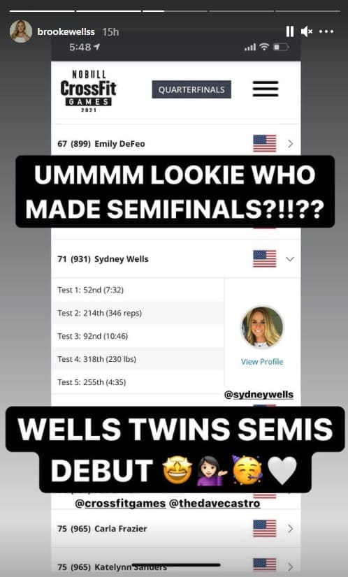 Brooke Wells Twin Semifinals