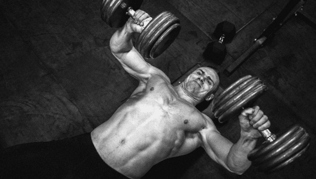 Heaviest dumbbell 2024 bench press