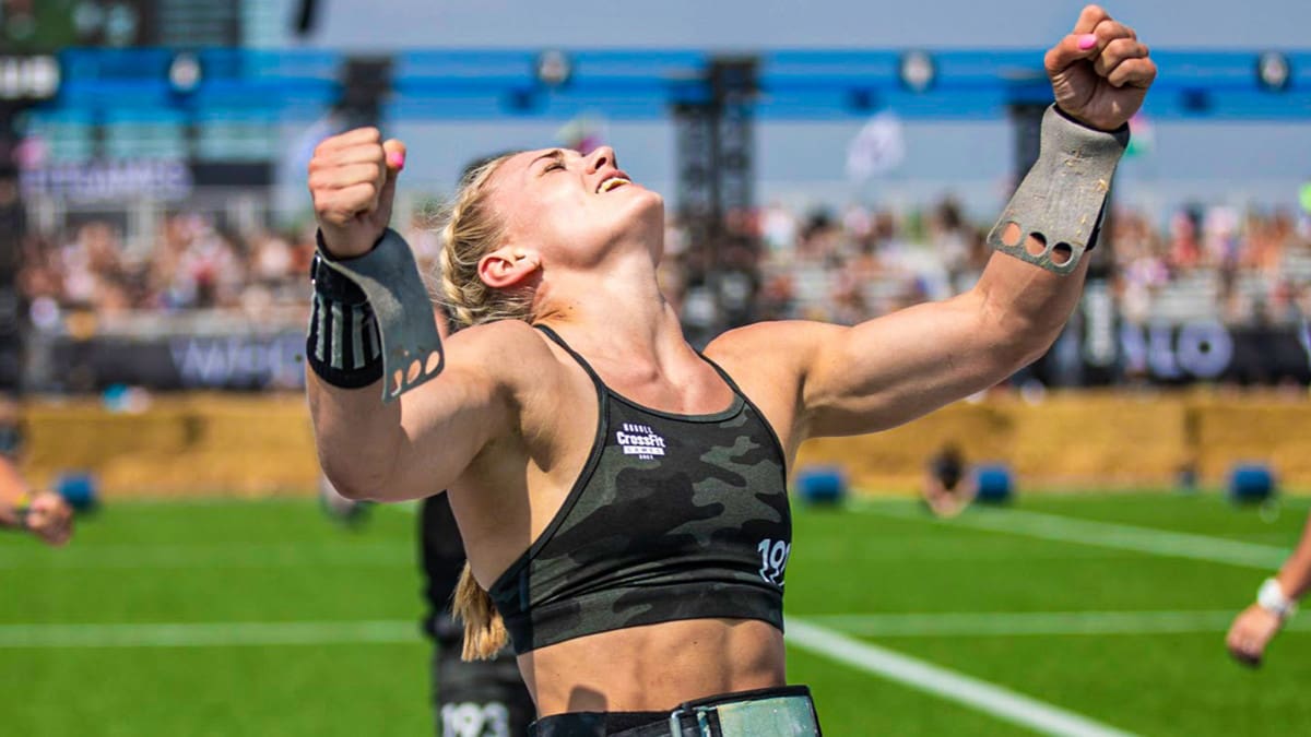 athlete celebrates on last day of the 2021 crossfit games