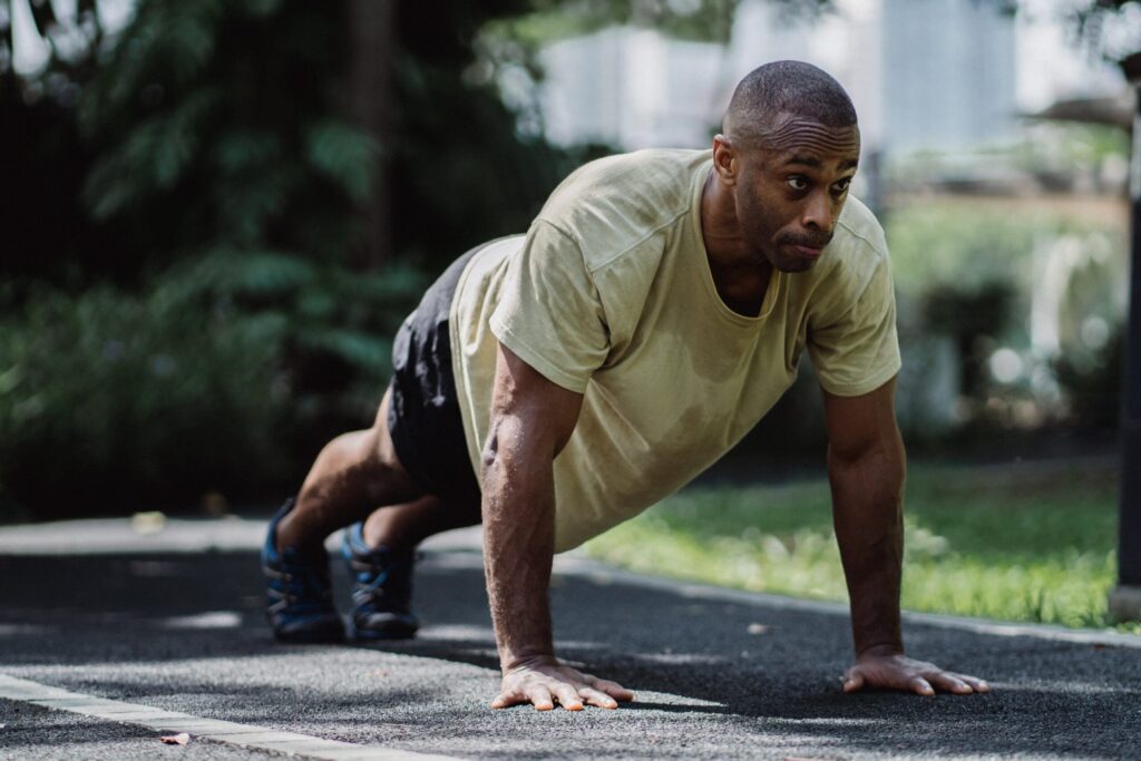 athlete performs flawless push-ups What Muscles Do Push Ups Work?