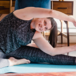 woman follows quarantine workouts plan at home