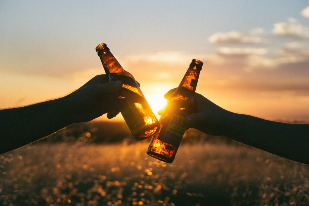 two bottles of beer cheers