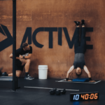 athlete does handstand push-ups during CrossFit quarterfinals