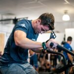 athlete does echo bike workouts