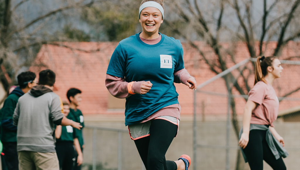 woman running happy