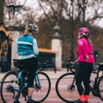 two women cycling