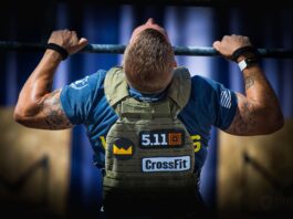 man performs crossfit pull-ups with weight vest Back Strength and Muscle Without Pull Ups Total Carbs vs Net Carbs