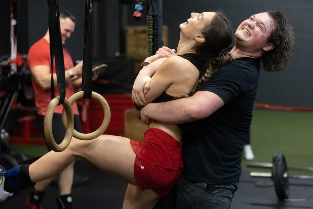 athletes celebrate during the crossfit open