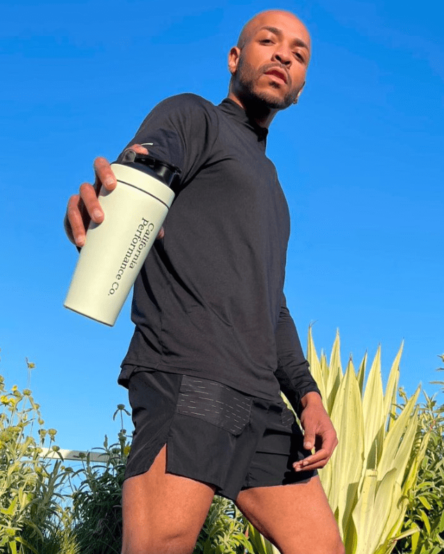 Man with protein bottle