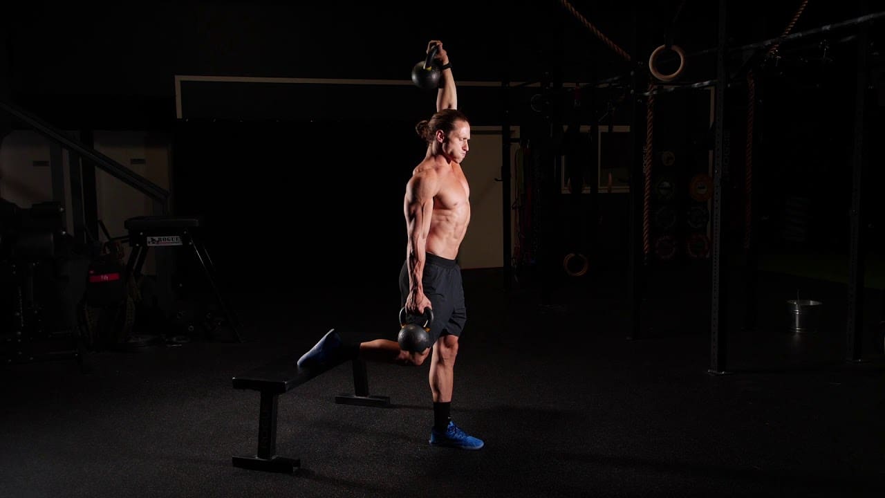 Kettlebell front discount rack split squat