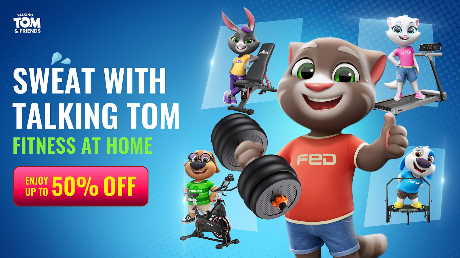 talking tom family workouts