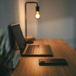 Desk and Light