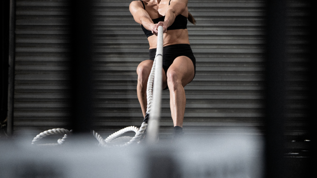 HYROX athlete doing sled pulls