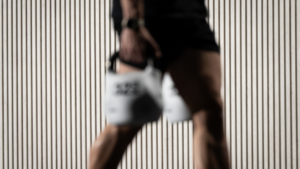 Kettlebell and athlete