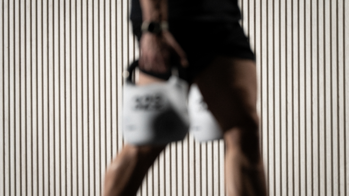 Kettlebell and athlete