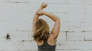 Athlete stretching