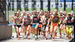 Athletes running