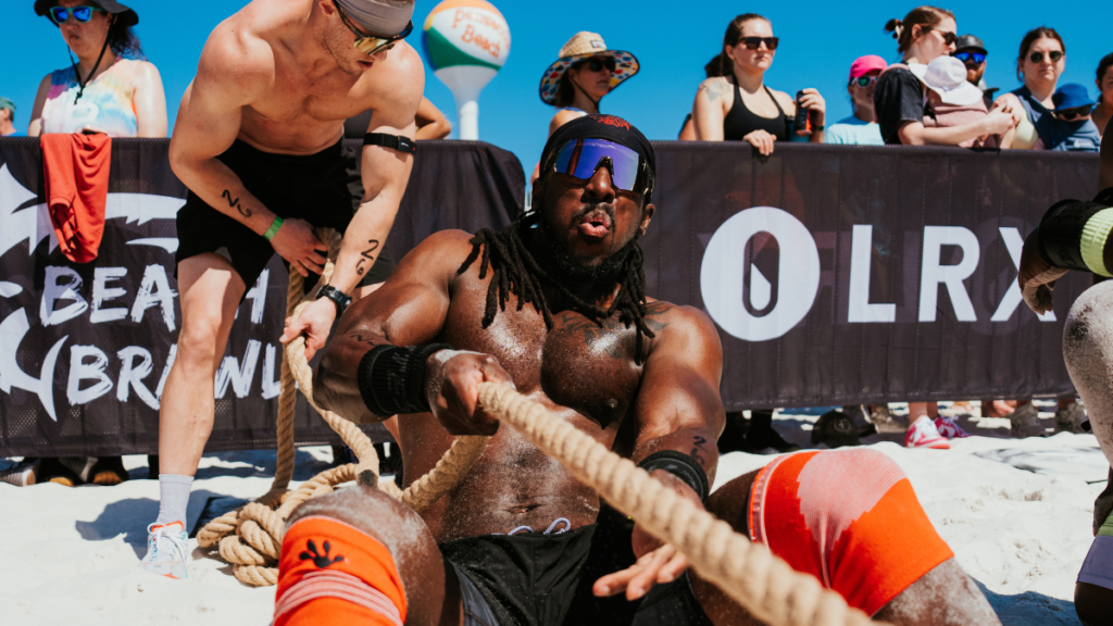 Rope pull on beach