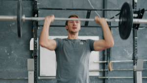 Barbell and man